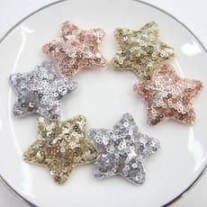 원단킹 2개] 4.5cm 스팽글 스타와펜 3color (5801014), 베이지, 2개