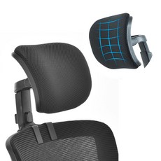 체어케어 의자목받침대 메쉬 머리받침 탈부착 사무용 의자 헤드 간편설치 목부담 절감 의자목받침헤드, 1개, 블랙