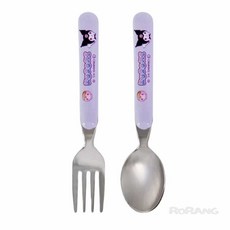 로랑마켓 캐릭터 스텐 스푼 포크 14cm 수저선물세트 1인수저세트 스테인리스수저세트, 쿠로미