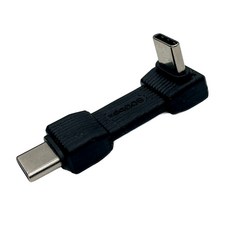 파이온 240W 직각형 C to C타입 소프트 숏 케이블, 1개, 블랙, 42mm