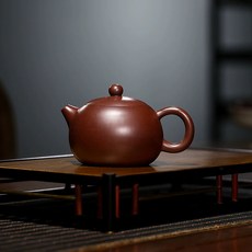 宜興原礦紫砂壺茶具家用手工, 1個, 卡蓋西施壺220毫升紫朱泥