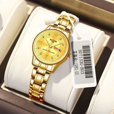 好評優選瑞士超薄高檔防水女士手, 1個, 5金面金帶