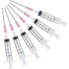 6PCS 5MLCC 잉크 충전 플라스틱 주사기 만년필용 블런트 스테인리스 바늘 팁 프린터, 6 Pack