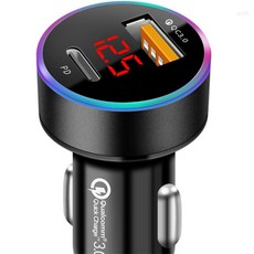 올샵플러스 차량용충전기 차량용 QC3.0 PD 고속충전 시거잭 S-2블랙