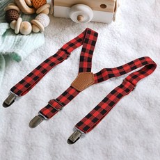 주니어멜빵 패턴 어린이 멜빵 레드체크 아동멜빵_258595GF