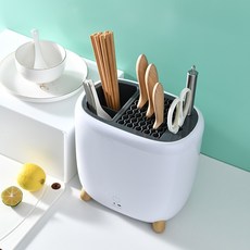 廚房刀架 瀝水收納架, 無消毒功能刀架 白色:1個