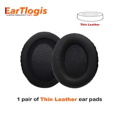 Creative SXFI Air 게이머 헤드폰용 EarTlogis 교체용 이어 패드 두꺼운 메모리 폼 쿠션 타원형 헤드셋 귀마개, [02] Thin Leather