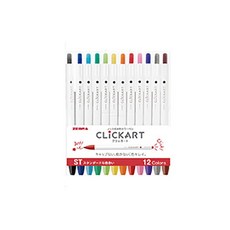 ZEBRA斑馬 CLiCKART按壓式水性多色彩筆套組 明進文房具, 1個, ST 標準組