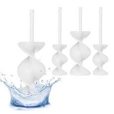 Resiners 자동 믹싱용 듀얼 헤드 레진 믹서 패들 나선형 실리콘 패들 4개 에폭시 믹서 교체품 레진 주조 실리콘 페인트 믹싱용 전기 교반기 드릴 부착물, 패들 - 나선형 실리콘