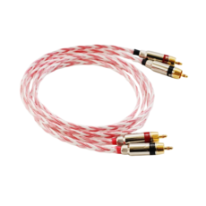 川木 日本8芯無氧銅鍍純銀雙蓮花RCA音訊線 T008 RCA信號線 CD功放連接線 AV線材, 1米, 1個