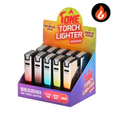 편의점 판매용 국내개발 원토치 그라데이션 원토치 라이터 메탈토치 고급터보 10개, 5색 그라데이션