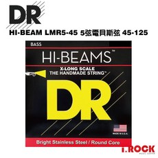 DR HI-BEAMS LMR5-45 X-LONG 5弦貝斯弦 45-125 不鏽鋼纏繞, 1個