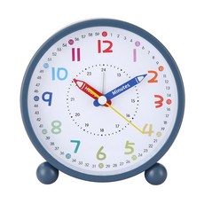 주니로와 비비드 무소음 탁상시계 레트로 알람시계, 파랑