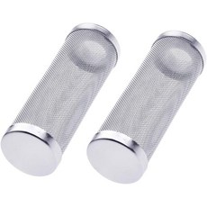 퀵쿤 스테인리스 스틸 수족관 흐름 물고기 필터 가드 그물 새우 안전 유입 보호 바구니 메시 미디어 16mm 2Pcs, 12mm ID