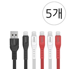 아이코모스 스트롱 플랫 8핀 고속 충전케이블, 랜덤발송, 5개