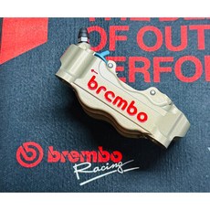Brembo鍛造鋁錠CNC P4 30/34mm活塞輻射卡鉗 灰鈦紅字 義大利公司貨 HPK輻射卡鉗, 1個, 108mm(左卡)