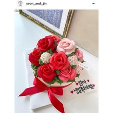 !주문전연락필수!인천케이크연과진/앙금플라워꽃다발디자인떡케이크/전국배송가능, 1호(지름15cm), 기본백설기, 딸기쨈, 1개