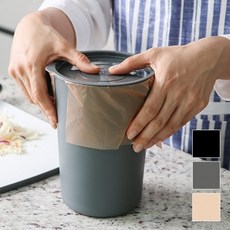 철벽방어음식물쓰레기통 진공음쓰통 음쓰냉장고 다용도 밀폐용기 2L, 블랙, 1개