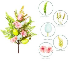 부활절 장식 인공 계란 꽃 지점 DIY 부케 행복한 부활절 거품 계란 나뭇 가지 룸 테이블 장식품, 03 Color 4