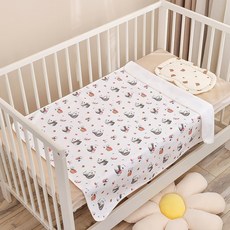 DFMEI 嬰兒隔尿墊可洗純棉a類防水透氣寶寶防尿四季隔尿墊姨媽期生理墊, 1個, 熊貓【a類防水精梳棉】白底