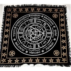 Sophia-Art 제단 천 마술 알터 타로 스프레드 테이블 보 위칸 스퀘어 영적 벽걸이 제단 커버 타로 스프레드 마법(45x45cm x 45cm) (Triquetra Pent