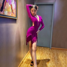 [ 特價]國標舞服飾 拉丁舞服 [56人收藏]高級版拉丁舞練功服舞蹈裙練習服套裝女童2025新款跳舞衣服演出服