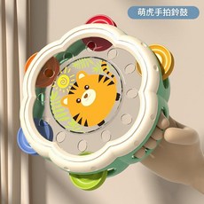 YZMY 兒童手拍鼓 嬰兒鈴鼓 萌虎造型 益智早教樂器, 手拍鼓萌虎款, 1個