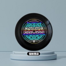 NNGL 成人極限運動飛盤175克，標準戶外迴旋健身專業競技比賽露營互動飛盤, 專業競技飛盤（鐳射貼紙）黑色飛盤, 1個