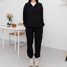 SOON2DLE 女士半拉鍊長袖慢跑褲連帽夾克訓練套裝