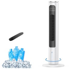 윈도우리스 휴대용 AC 95.5cm(37.53인치) 3-IN-1 휴대용 증발식 에어 쿨러 리모컨 포함 12H 스마트 타이머 70° 진동 2.5L 탈착식 워터 탱크 및, 윈도우리스 휴대용 AC, 95.5cm(37.53인치)