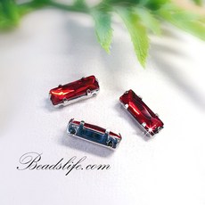 비즈라이프 크리스탈 5*15mm직사각 캡보석 10개, 1개, 시암