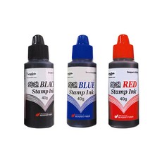 화신 스탬프 잉크 리필액 40g (흑청적), 적색, 적색, 1개