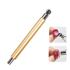 VitalBloom 네일 마그넷 자석 강력 초보자도 성공률 상승 금속제 양쪽 머리용 마그넷 펜 1개 3D 고양이 눈 젤 네일 아트에 최적 살롱·DIY용 간편 조작(골드)