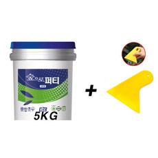 KCC정품 숲으로 퍼티 5KG + 플라스틱헤라 /내.외부퍼티/핸디코트/아크릴릭필러/수성퍼티, 1개, 내부용 퍼티 5KG+플라스틱헤라