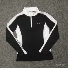 臺灣出貨秋新品高爾夫服裝女裝長袖修身彈力速幹透氣時尚百搭球衣立領上衣