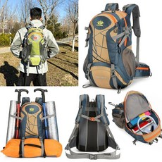 戶外耐磨登山包大容量韓版騎行野營徒步旅行專業防潑水騎行包, 綠色,36-55L