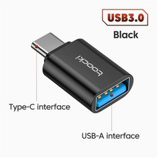 Toocki OTG掛繩款 Macbook 隨身碟 硬碟轉接器, 1個, Type-C轉USB3.0,黑, 黑