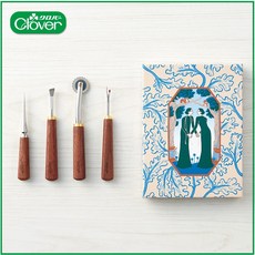Clover 洋裁縫紉工具組，胡桃木柄四件套裝, 1個