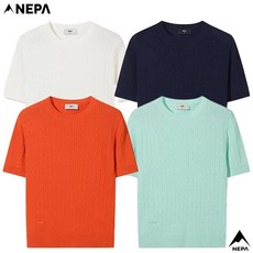 네파 여성 봄여름 썸머 라운드넥 반팔 스웨터 티셔츠 7M45960 CAA425 FZH603