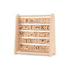 【現貨】Konges Sløjd 字母學習木玩 ABC WOODEN BLOCK FRAME FSC, 1個, 26