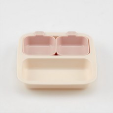 nestique 迷你孩童餐盤 3入, 盤子+分隔碟2入, 香草粉