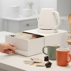 MARCH 철제 슬라이드 수납함, 1개, 퓨어화이트