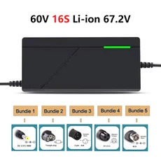 54.6V 58.8V 67.2V 84V 2A 3A 5A 리튬 배터리 충전기 (13S 14S 20S 52V 60V 이온 팩용) 고속 지능형, 03 번들 5, 03 5A, 04 60v 16S Charger