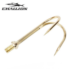 낚시어선 더블 2발 갈고리 삼치 낚시 후크 물고기 뜰채 랜딩, 골드