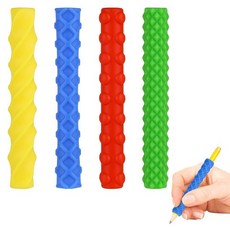 어린이 및 성인용 감각 연필 그립 세트 실리콘 연필 슬리브 자폐증 및 ADHD를 위한 교육 도구 필기 드로잉 및 색칠 인체 공학적 오른손잡이 또는 왼손잡이 사용 (랜덤, 멀티컬러3