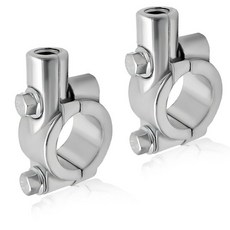 MTRPS 2PCS Motorcycle Handlebar Mirror Mount Holder 7/8\" 8mm Thread Adapter Aluminum Rearview Mi, 8mm 실버