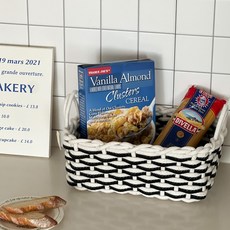 패브릭 바스켓 매듭 수납 정리 바구니, 너티바스켓_블랙, 1개