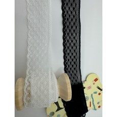 나일론 리본끈 자수 랏셀레이스 270cm (#320단면), 1개, 검정