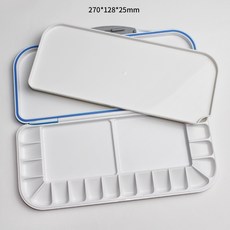 J 調色盤 美術 水彩調色盒 硬蓋 保濕 便攜 大容量 翻蓋折疊式 顏料盒, 18格 顏色隨機, 1個