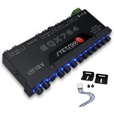 Stetsom EQX764-7 밴드 이퀄라이저 4 입력RCA 및 높음 6 출력 소음을 방지하는 10V 라인 드라이버 및 전용 서브 컨트롤레벨 및 주파수, EQX764 7 밴드 이퀄라이저 4 입력 RCA 및 높, 1개